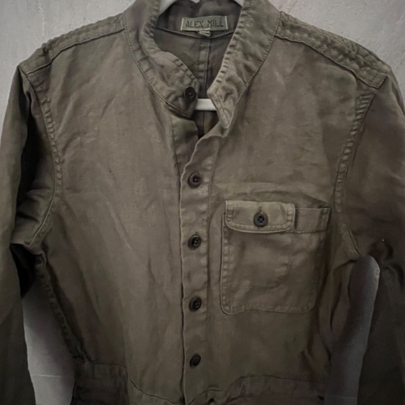 Alex Mills Olive Green Linen Jumpsuit - Picture 2 of 3